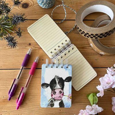 ALEX CLARK COW AND DAISY SMALL SPIRAL NOTEPADS
