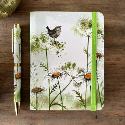 ALEX CLARK WREN AND DAISIES SMALL CHUNKY NOTEBOOK