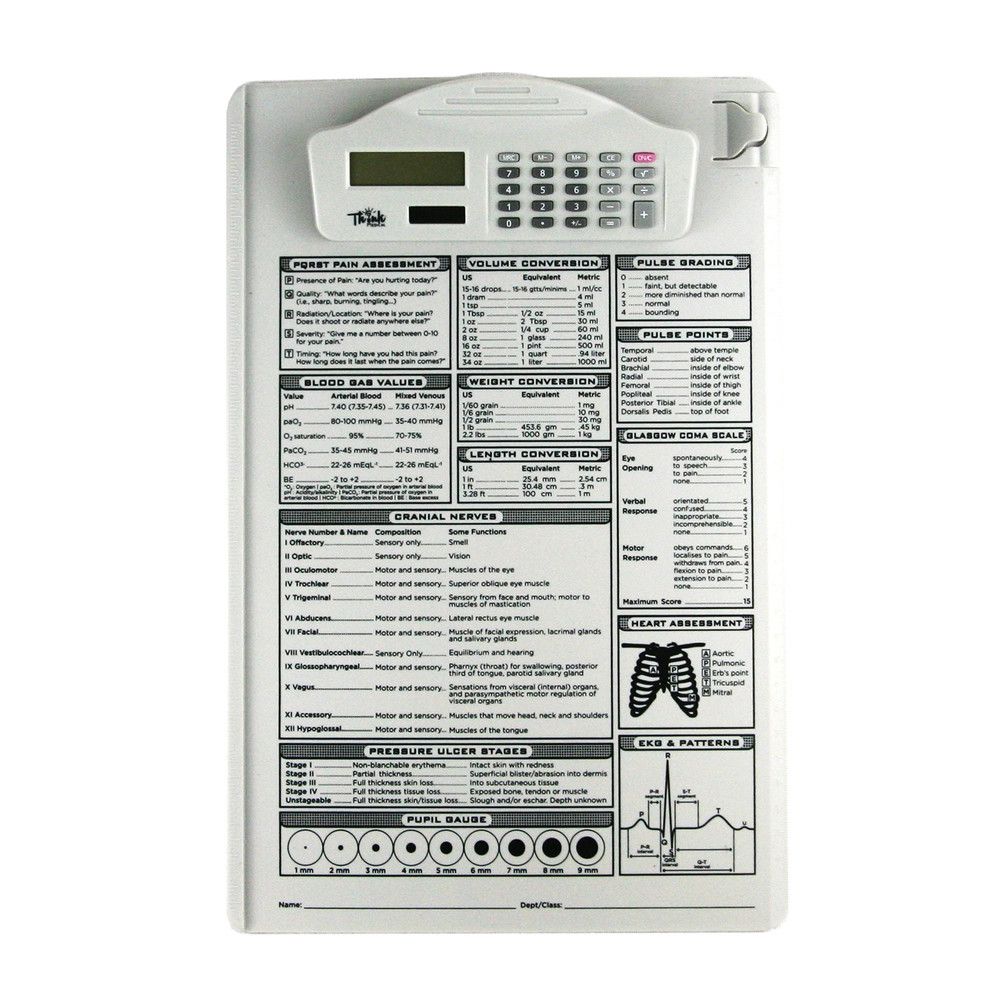 Nursing Clip Board w/Calculator