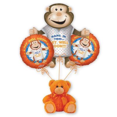 Balloon Bouquet - Get Well Monkey