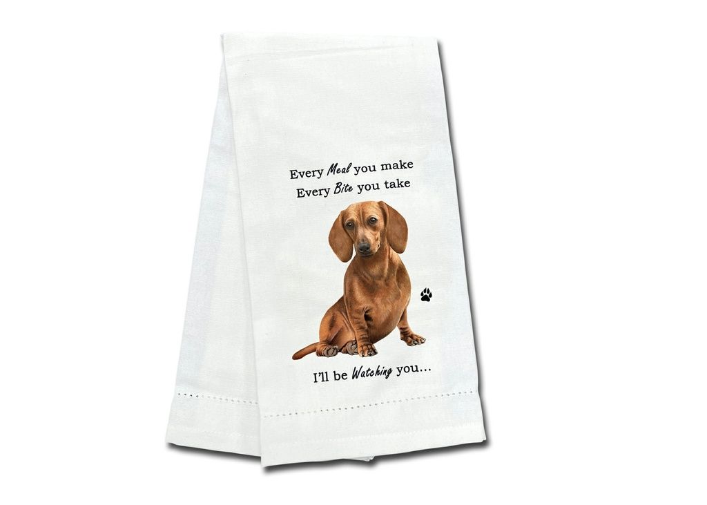 Red Dachshund Kitchen Towel