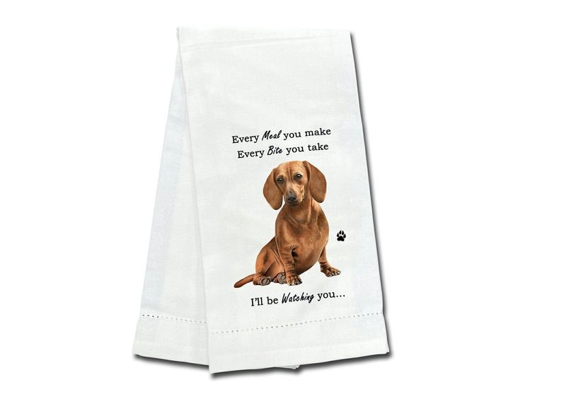 Red Dachshund Kitchen Towel