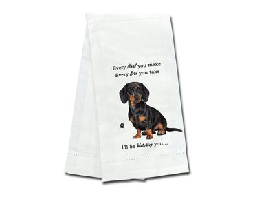 Black Dachshund Kitchen Towel