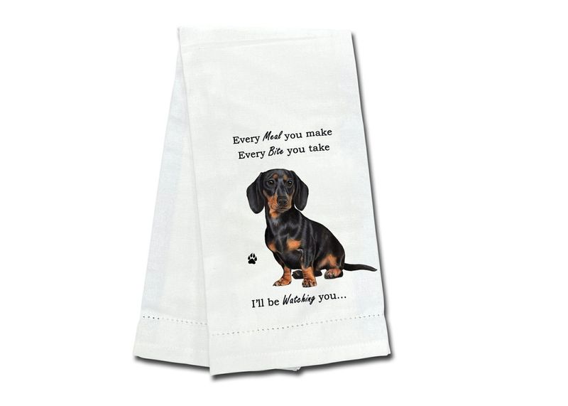 Black Dachshund Kitchen Towel