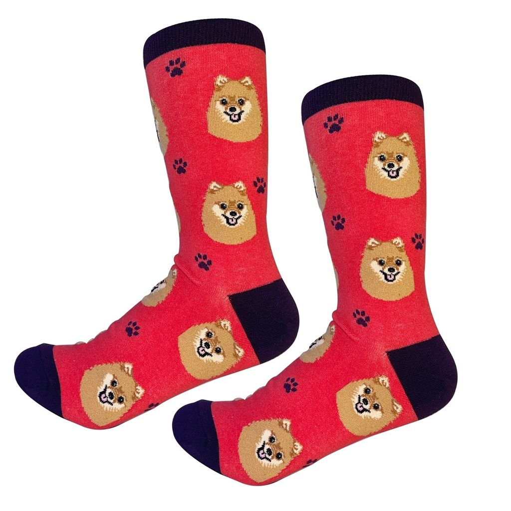 Pomeranian Socks  - Unisex - Fun Novelty Crew Dog Socks