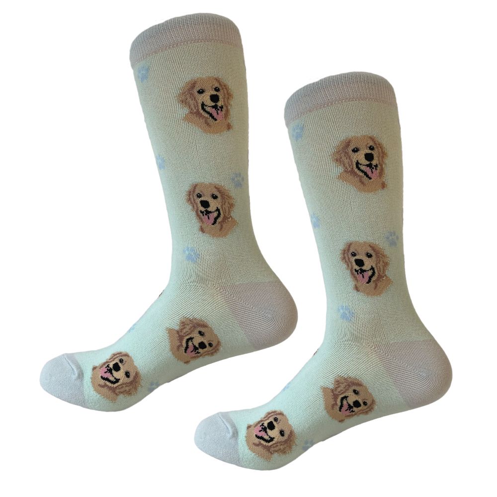 Golden Retriever Dog Socks- Fun Novelty Crew Socks - Unisex