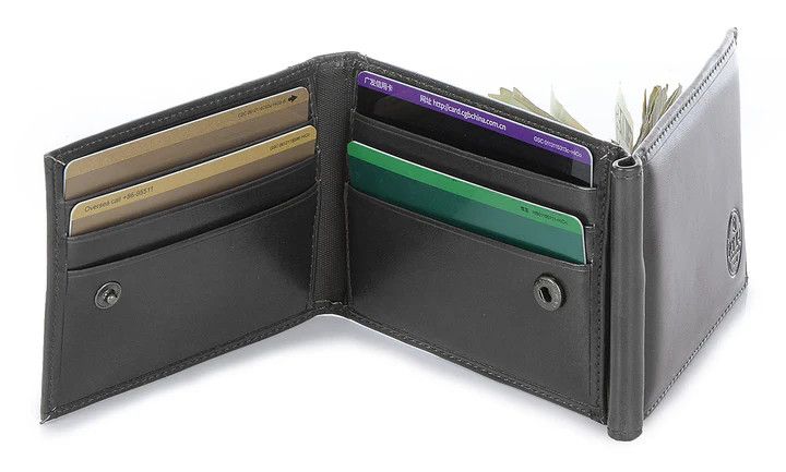 3 Fold Money Clip Wallet | Black