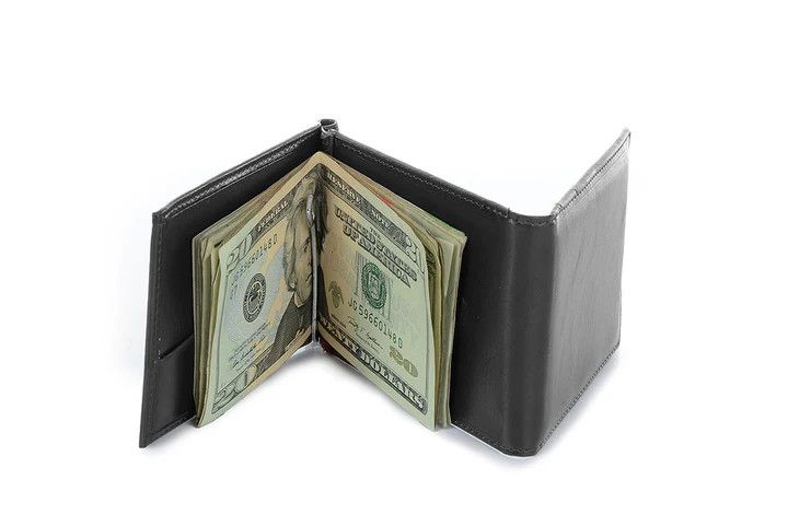 3 Fold Money Clip Wallet | Black