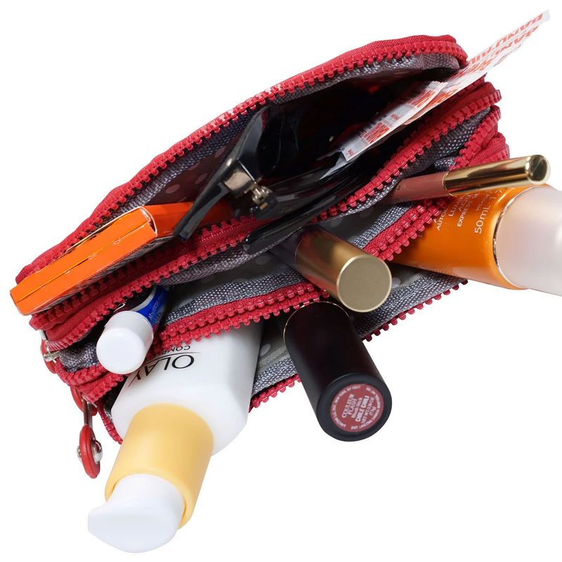 Malibu Wristlet 3-zipper Rose