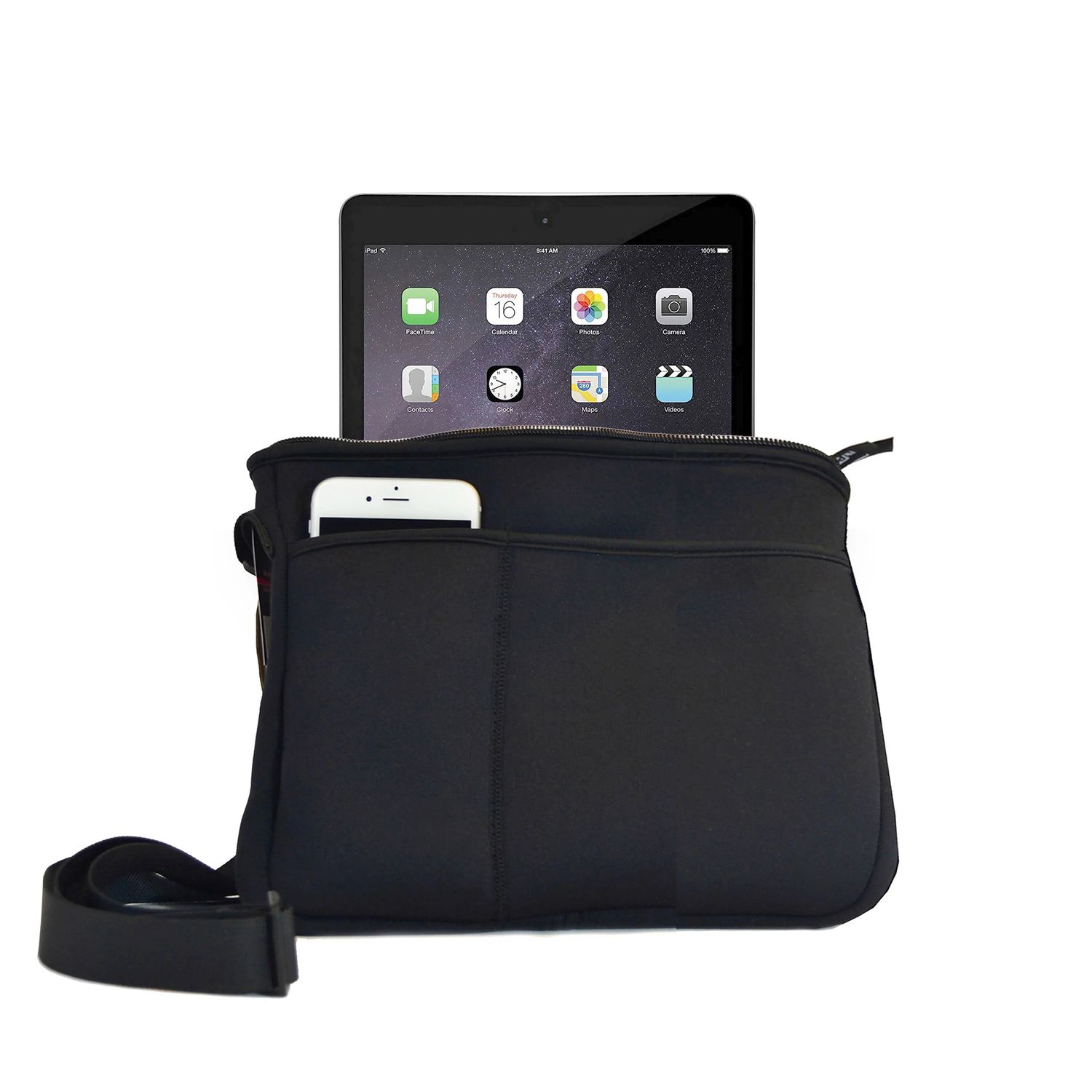 Ashbury Ipad Tech Bag Black w/straps