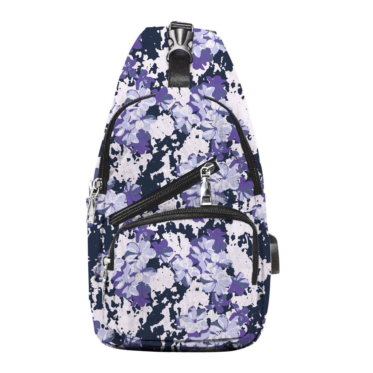 Anti Theft Day Pack Purple Floral Small