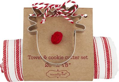 Stripe Towel &amp; Cookie Cutter Set
