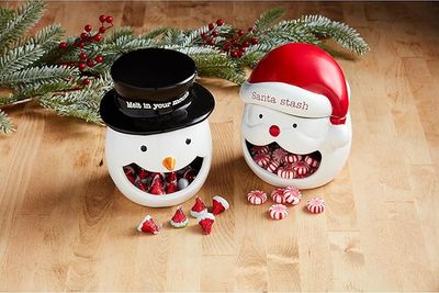 SNOWMAN OPEN CANDY CONTAINER