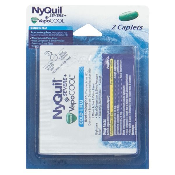 Nyquil Cold and Flu  2 caplets/Severe