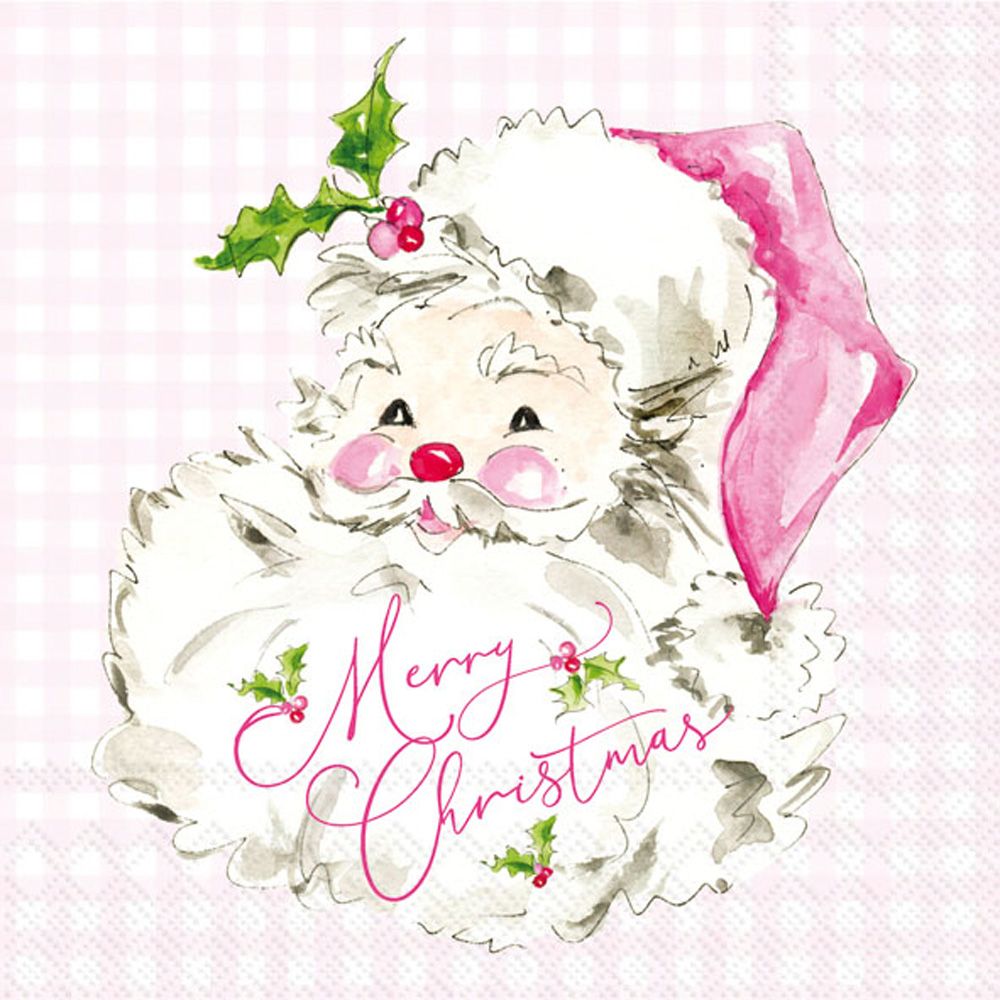 Cocktail napkins/PINK SANTA