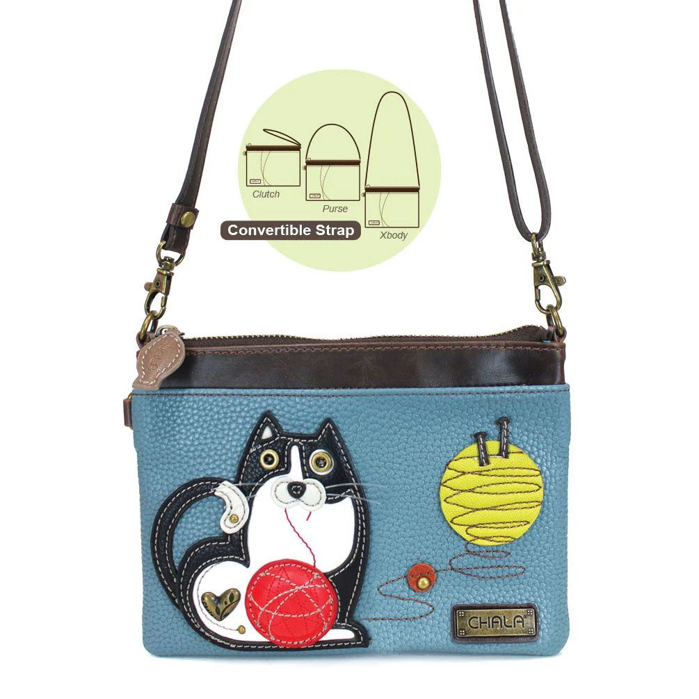 Mini Crossbody - Fat Cat - blue gray