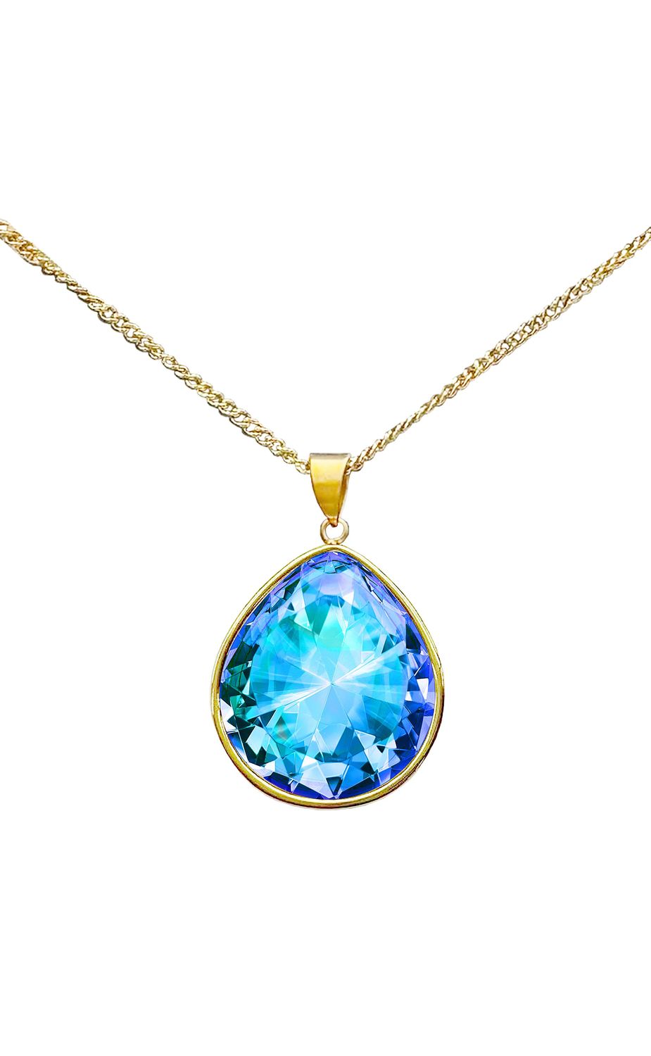 12 x 14 Drop PendantBlueGold Stainless