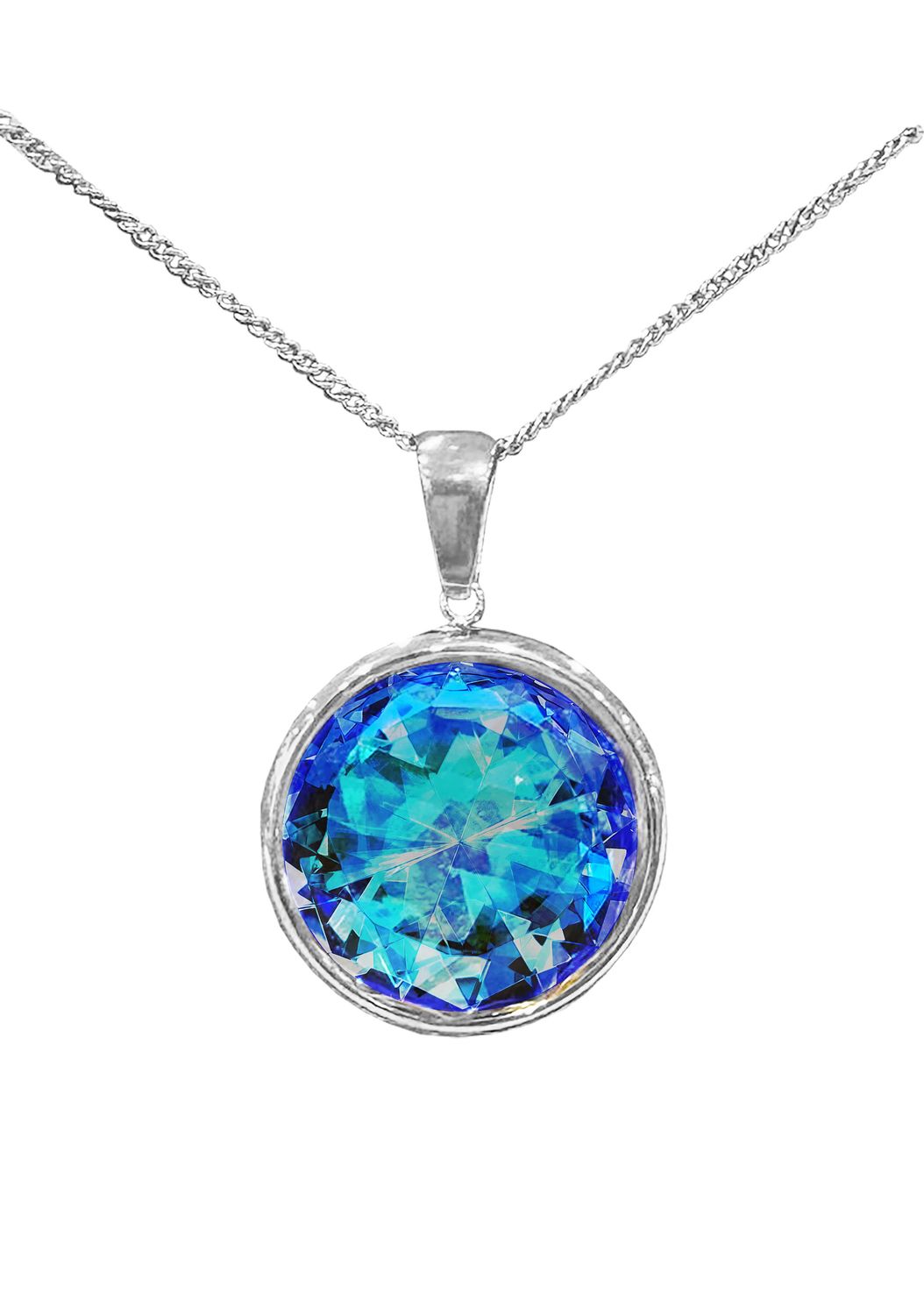 16mm Circle PendantBlueStainless Steel