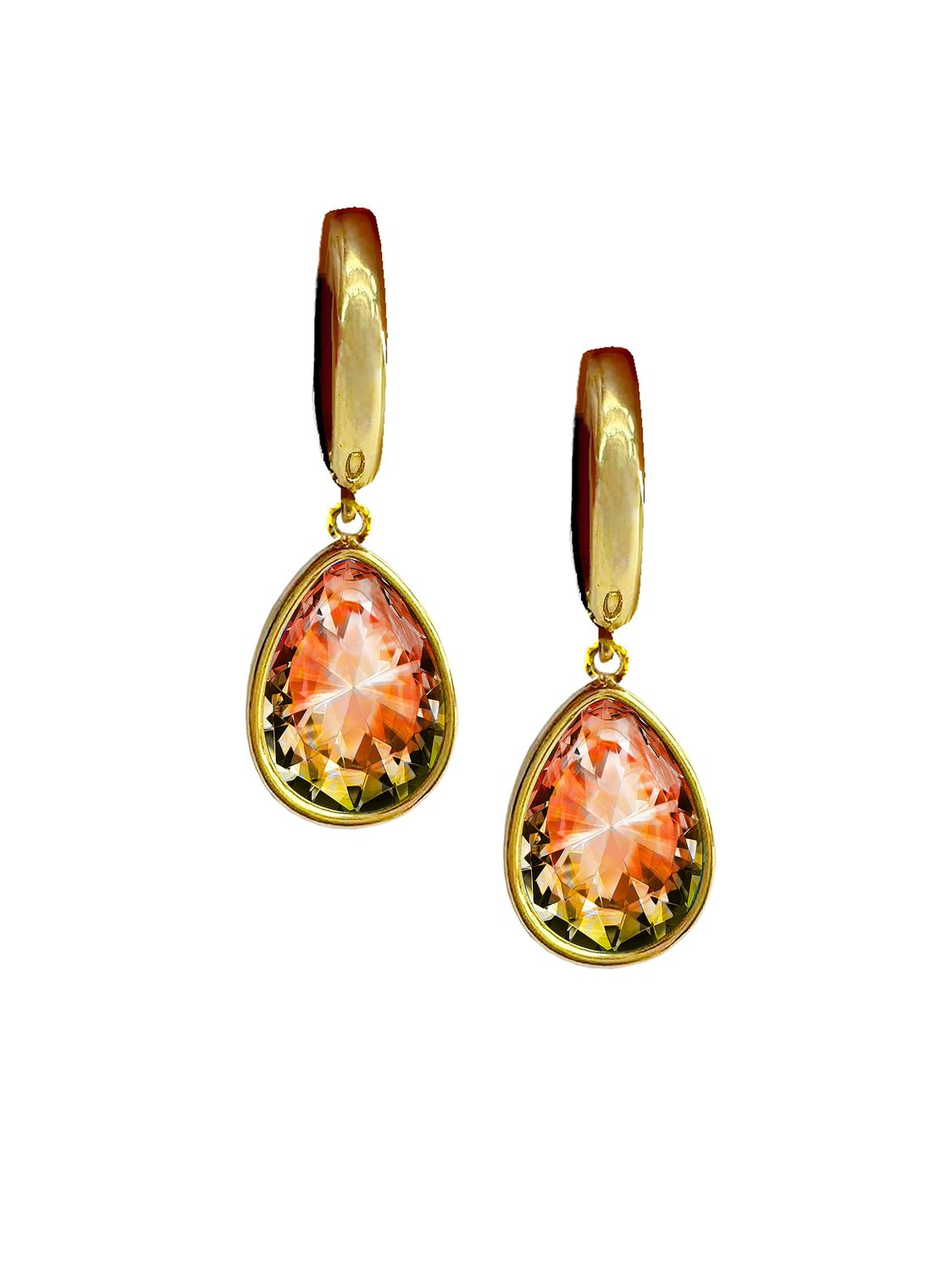 Hoop w. Drop EarringsFireGold Stainless