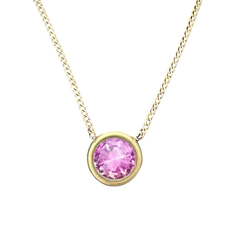 9mm Circle NecklacePinkGold Stainless