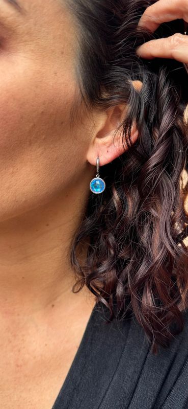 9mm Hoop Dangle Earrings in various colors