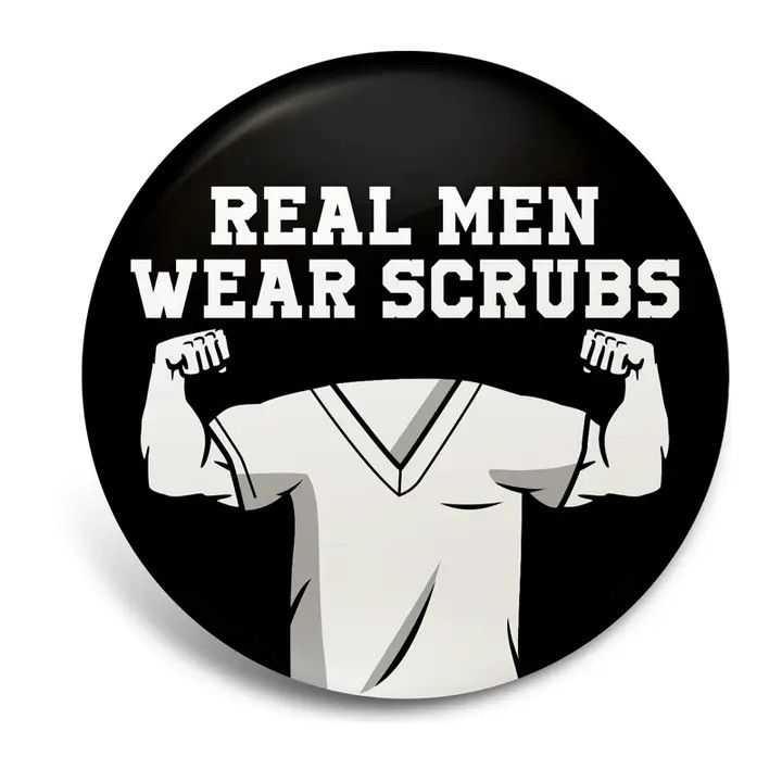 Real Men Wear Scrubs -Interchangeable Badge Reel