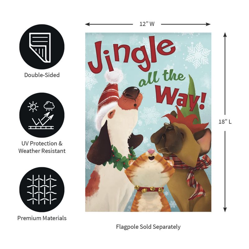 Jingle All the Way Suede Garden Flag