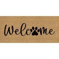Welcome Paw Print Flocked Coir Sassafras