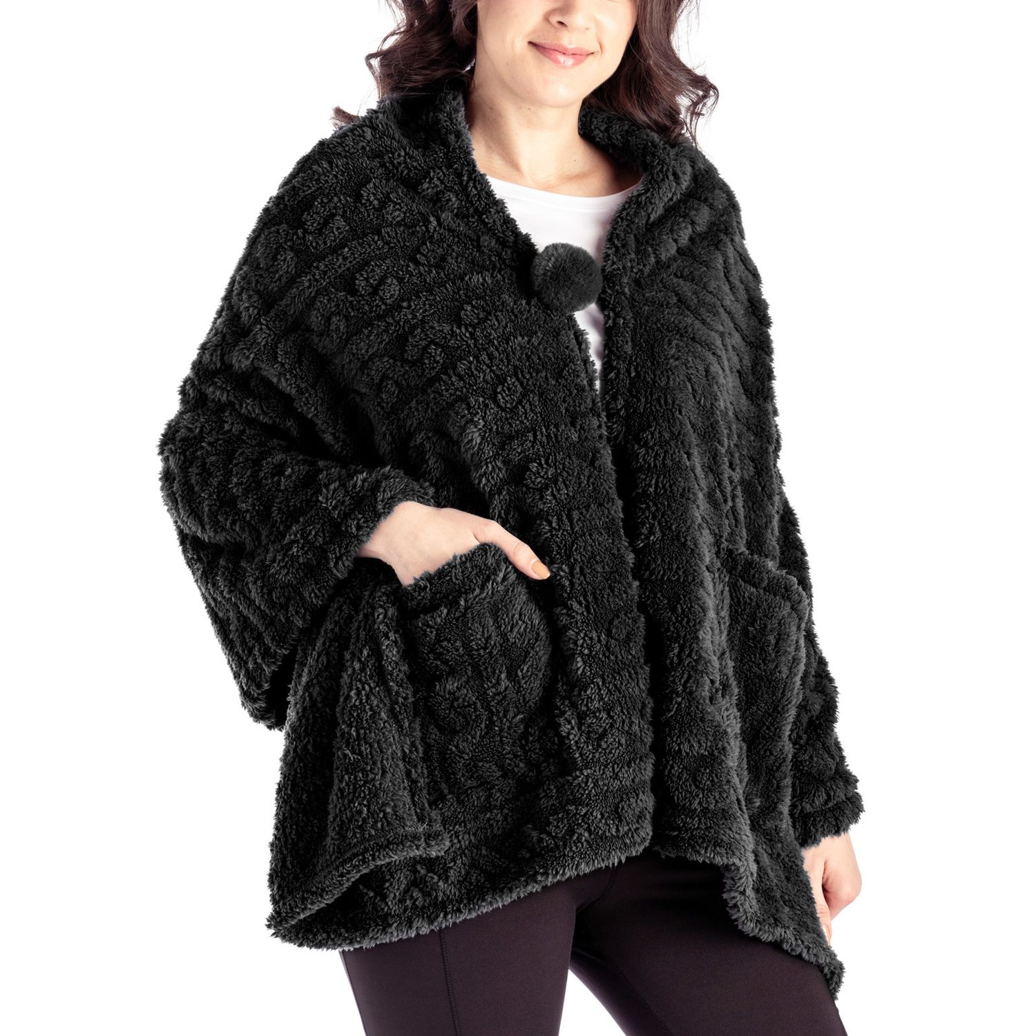 The Coziest Blanket Wrap, Color: Black