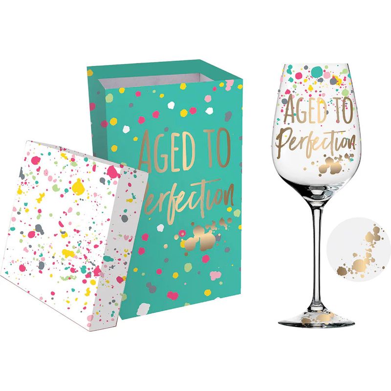Aged to Perfection, Wine Glass w/ Gift Box, 12oz