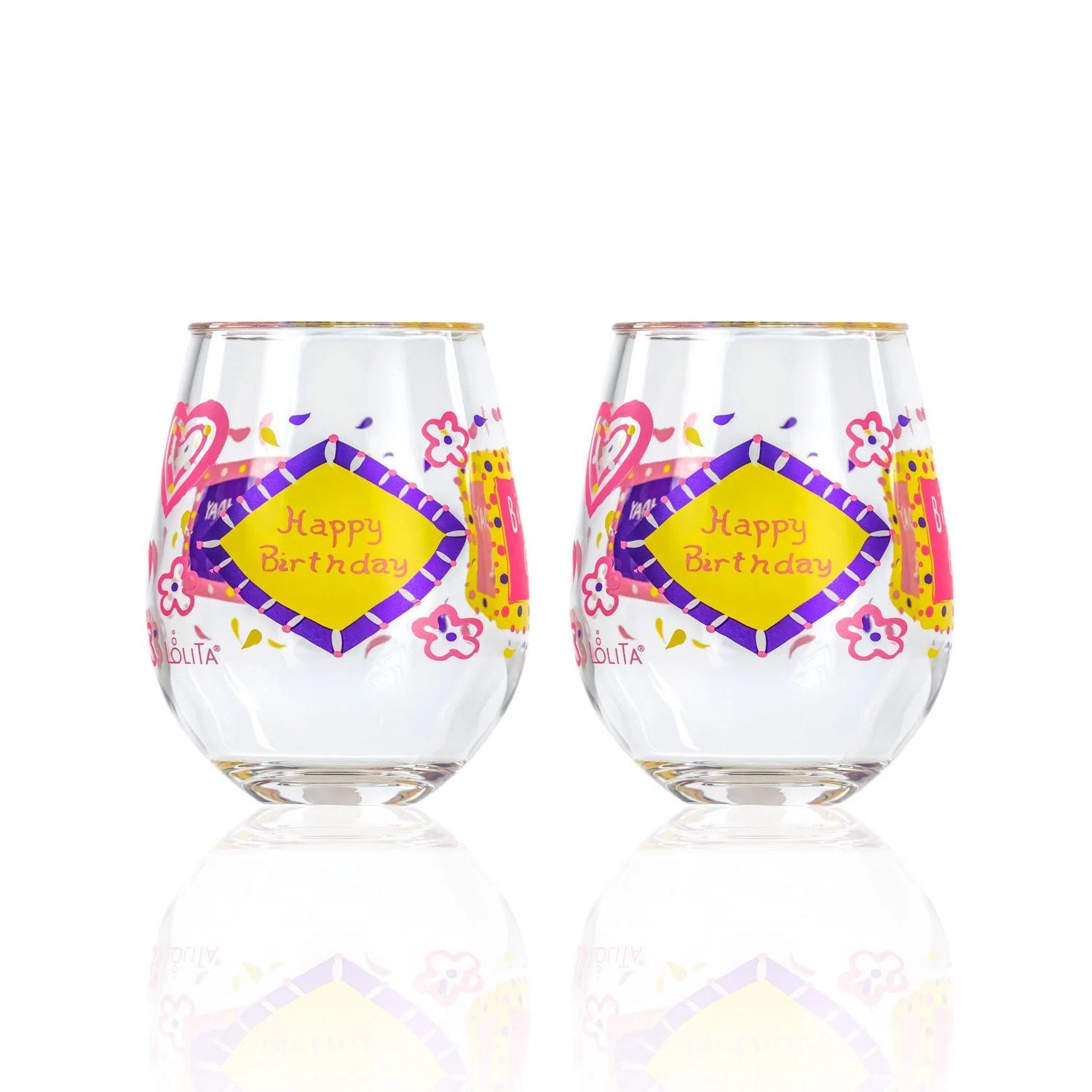 Birthday Girl Stemless Wine Glasses-set of two
