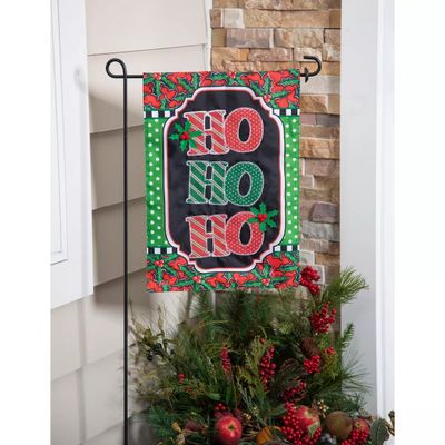 Ho Ho Ho Applique Garden Flag