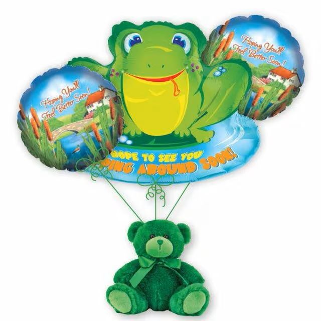 Balloon Bouquet - Get Well Frog