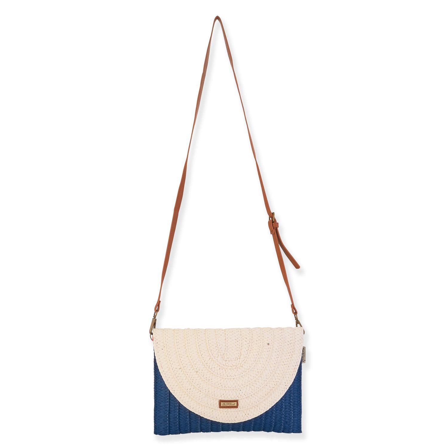 Navy, Paper Straw Crossbody