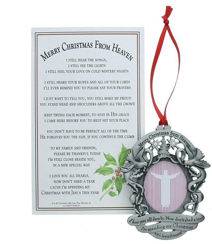 Remembrance Picture Ornament with Bookmark