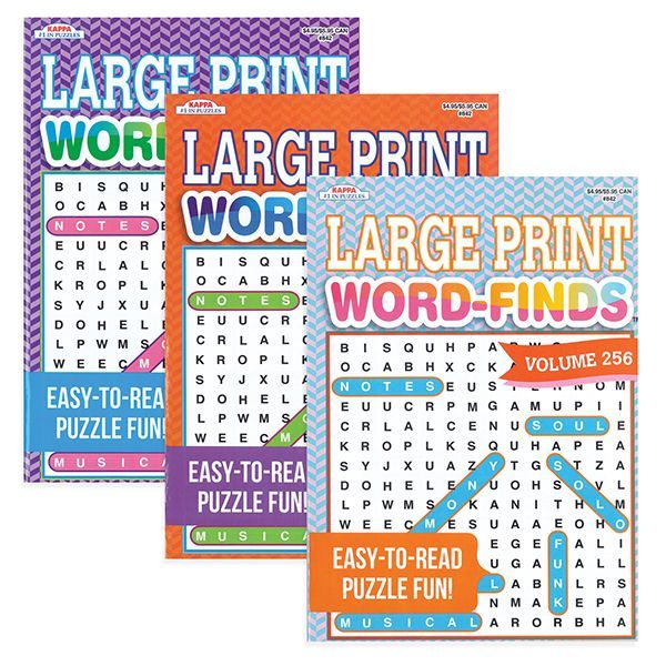 Large Print Puzzle Books - Word-Finds