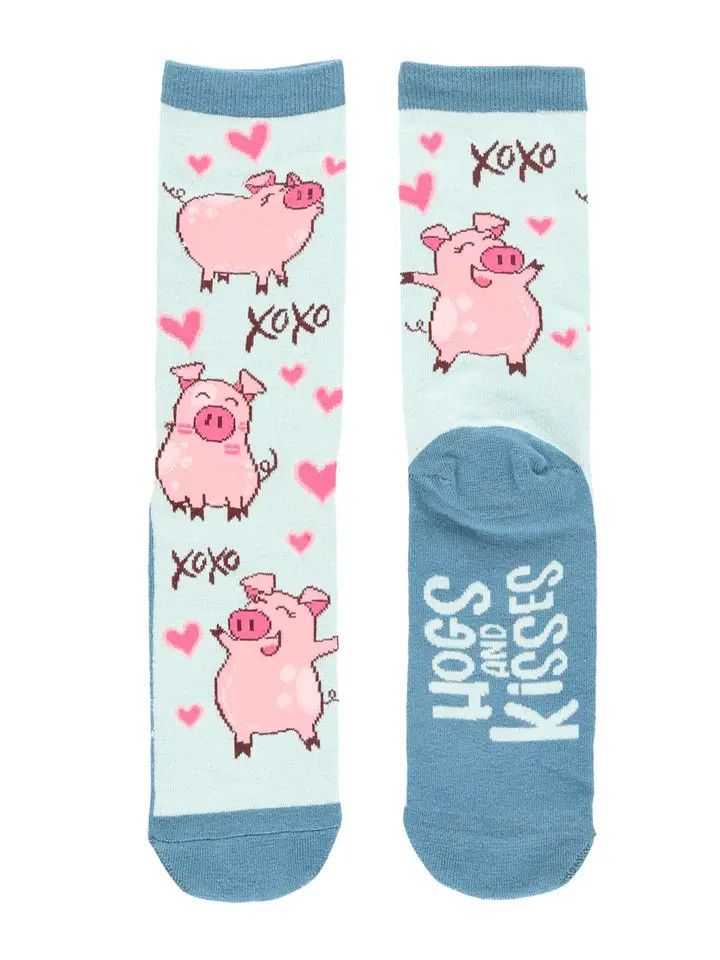 Hogs &amp; Kisses Crew Sock One Size