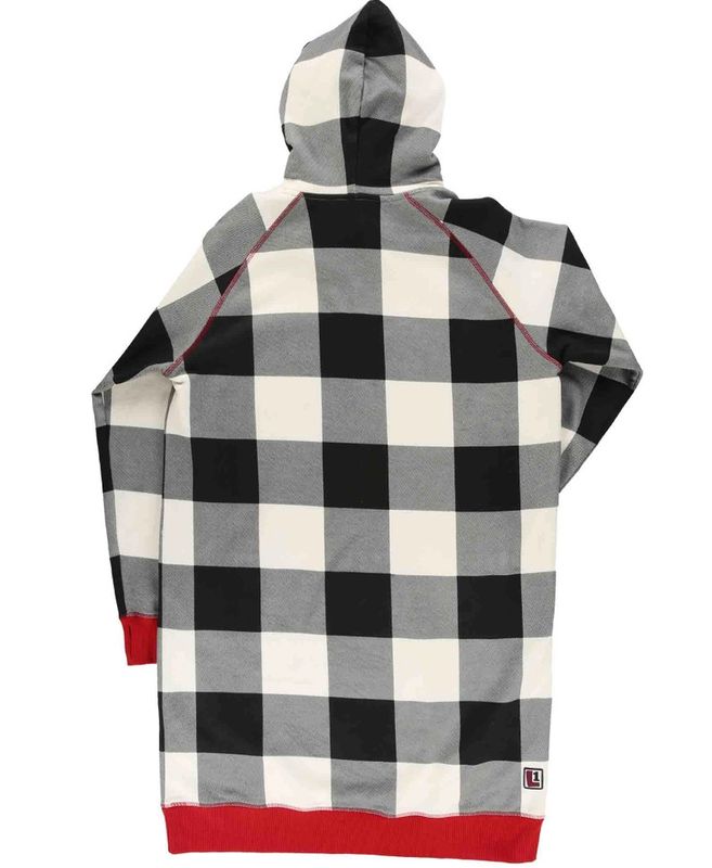 Black &amp; White Plaid Sleep Hoodie