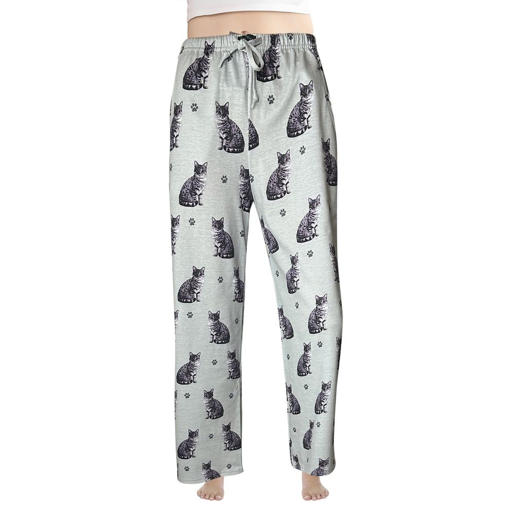 Silver Tabby Pajama Bottoms, Size: Small