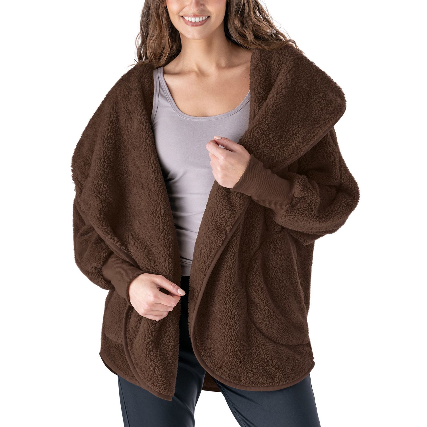 Hello Mello Comfort Zone Packable Cardigan, Color: Mocha