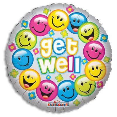 Get Well Colorful Smiles Foil Balloon -