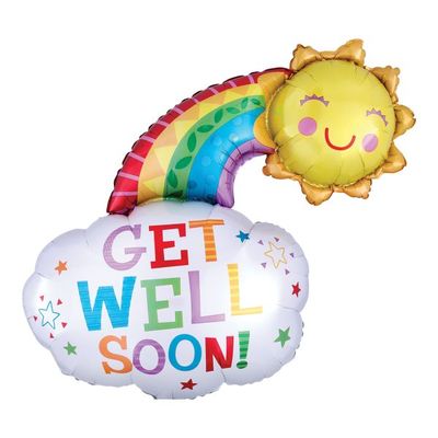 Get Well Rainbow Jumbo Foil Balloon -
