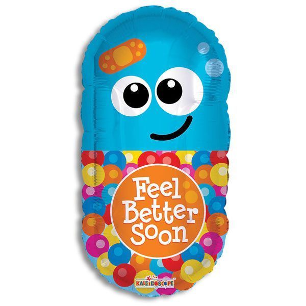 Jumbo Foil Balloon - Feel Better Soon Pill