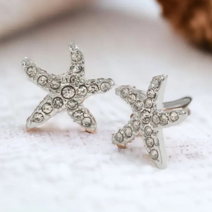 Silver Starfish Ear Sense Stud Earrings
