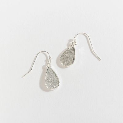Textured Silver Tear Drop Ear Sense Earrings
