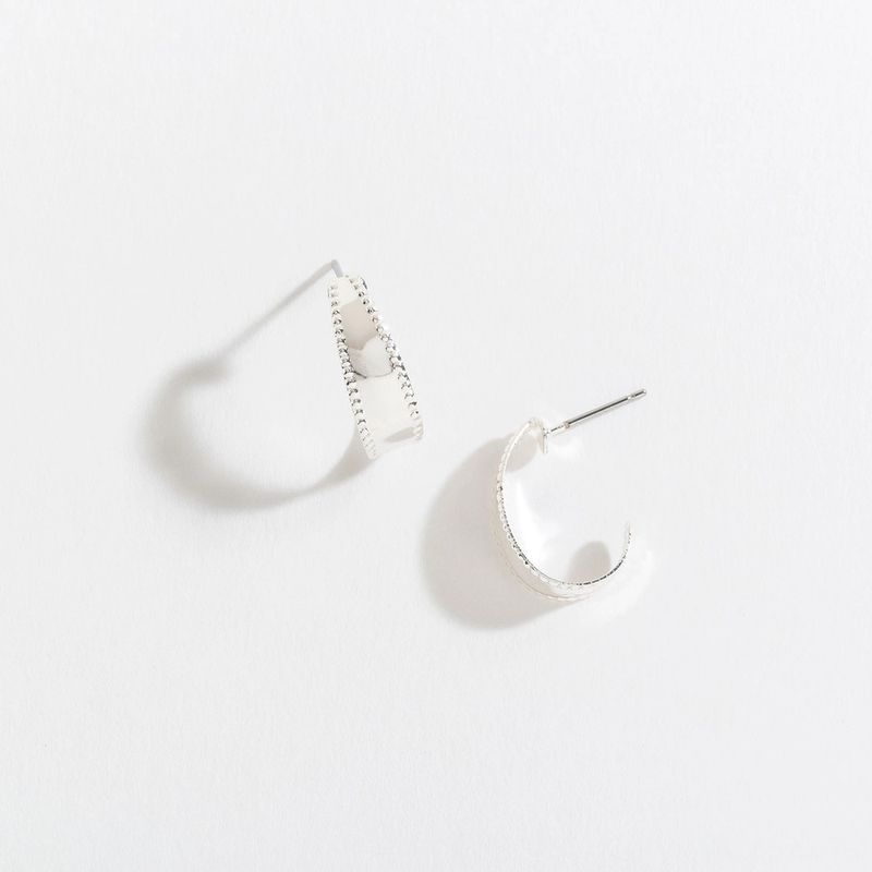 Silver J Hoop Ear Sense Earrings