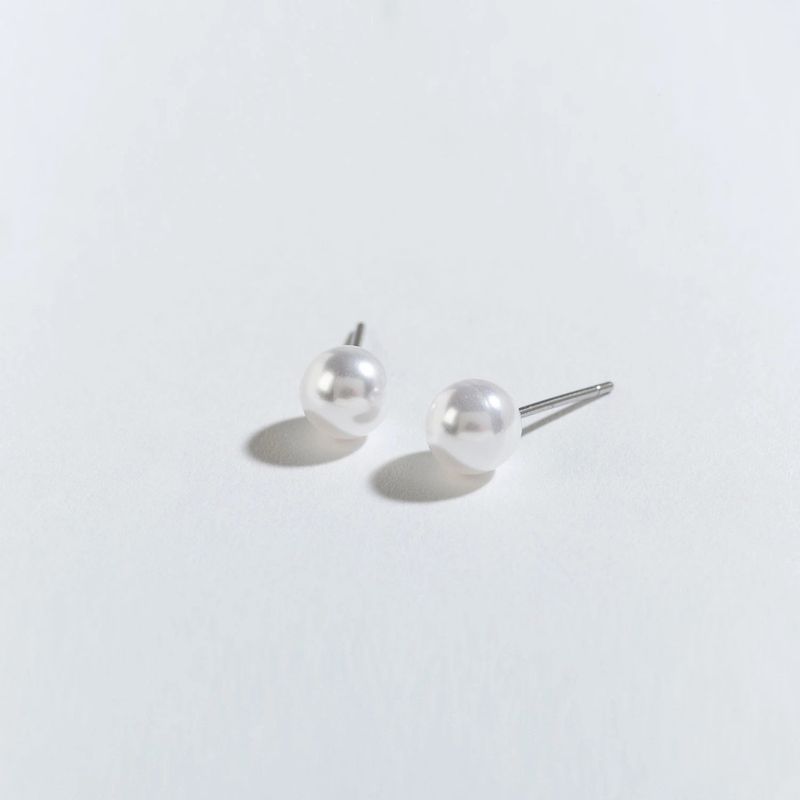 6mm Pearl Ball Ear Sense Stud Earrings