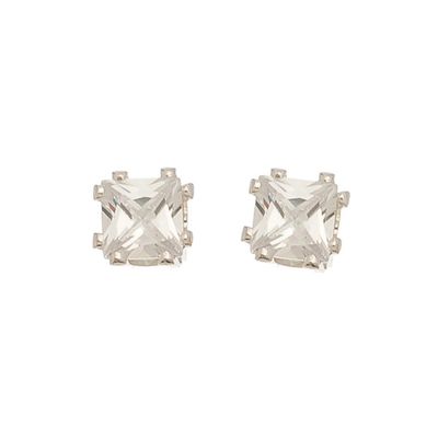 5mm Square Cubic Zirconia Stud Earring/Silver