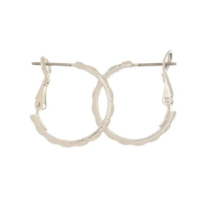 Silver Pattern Hoop Ear Sense Earrings
