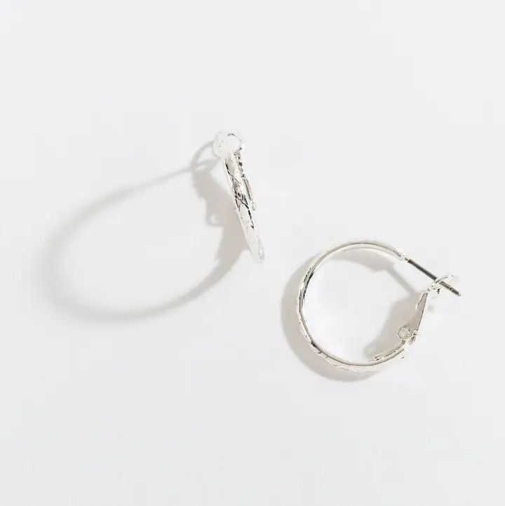 Silver Pattern Hoop Ear Sense Earrings